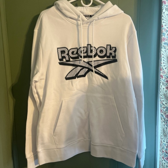 Reebok Other - Reebok Stark White Mesh Head Fleece Hoody NWT
